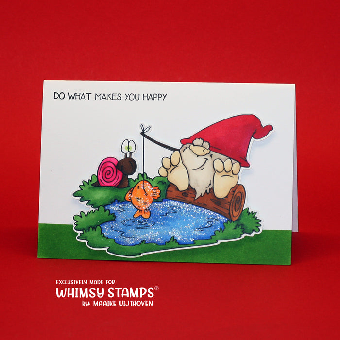 Gnome Fishing - Digital Stamp - Whimsy Stamps