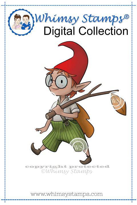 Marching Gnome - Digital Stamp - Whimsy Stamps