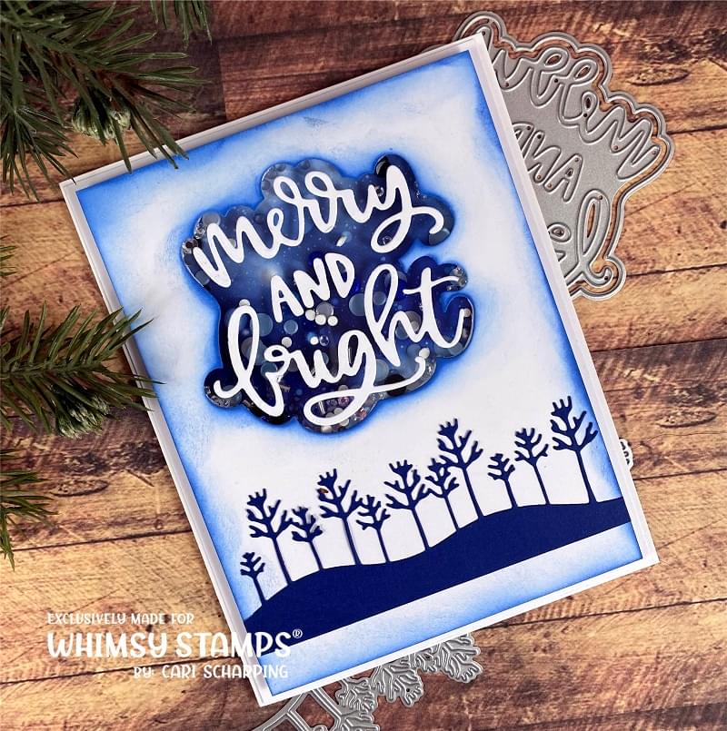 **NEW Merry and Bright Word and Shadow Die Set - Whimsy Stamps