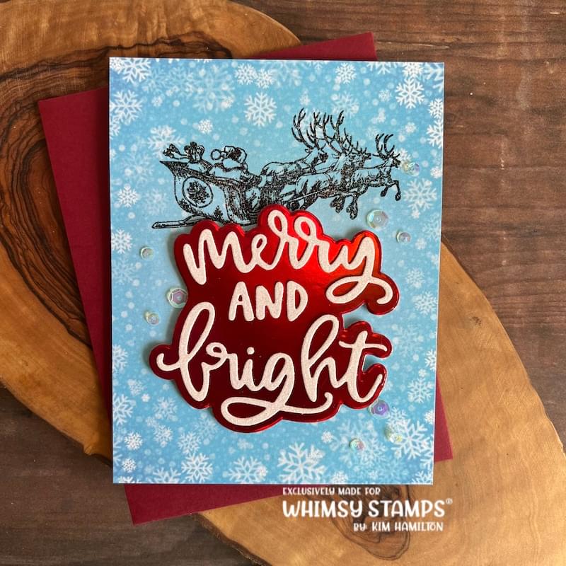 **NEW Merry and Bright Word and Shadow Die Set - Whimsy Stamps