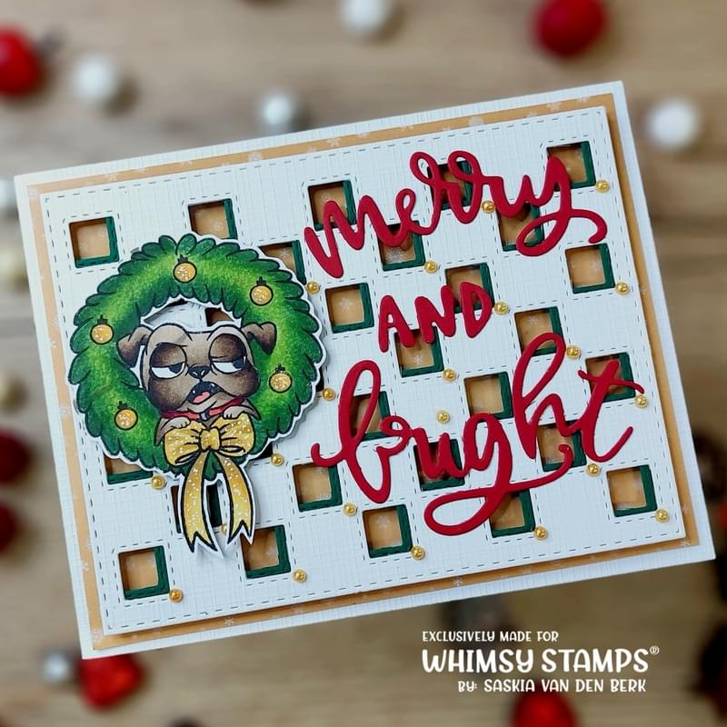 **NEW Merry and Bright Word and Shadow Die Set - Whimsy Stamps