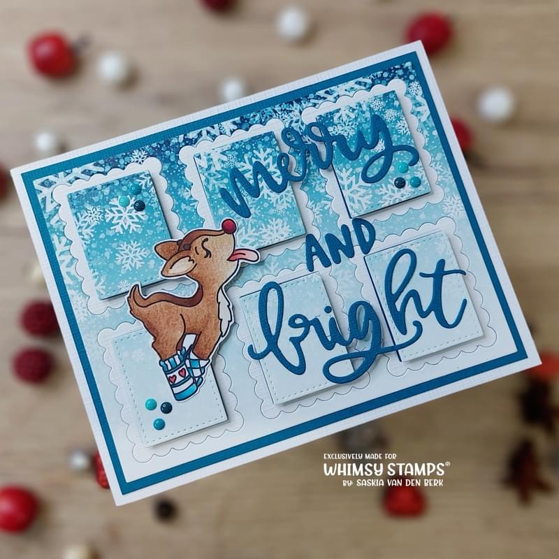 **NEW Merry and Bright Word and Shadow Die Set - Whimsy Stamps