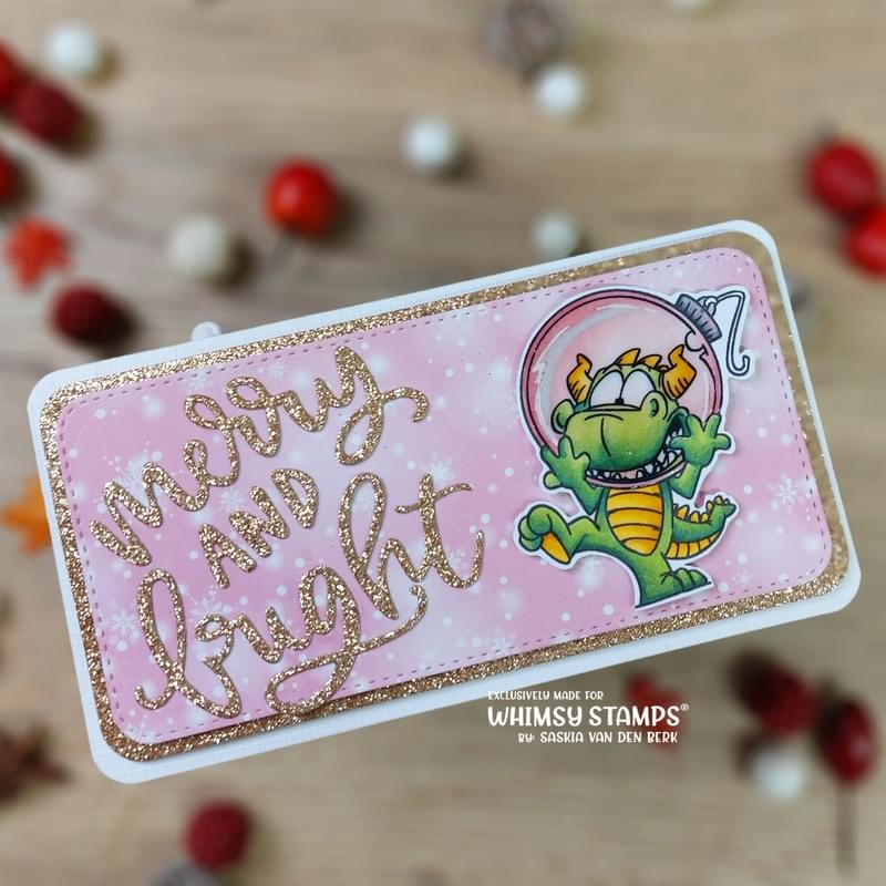 Merry and Bright Word and Shadow Die Set - Whimsy Stamps