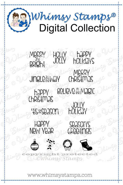 Merry and Bright Digital Sentiments - Whimsy Stamps
