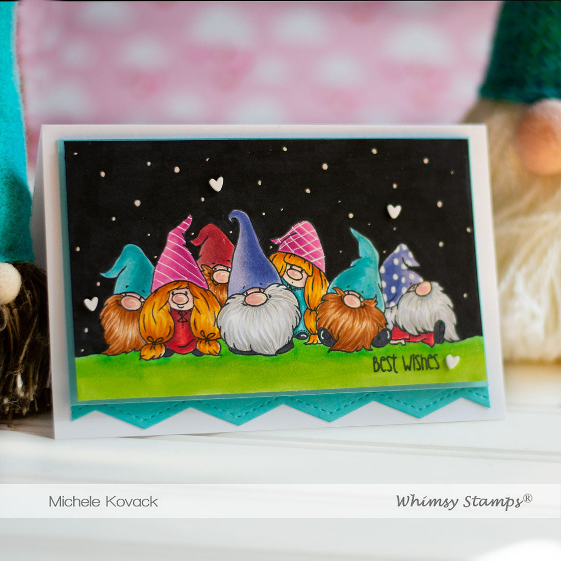 **NEW Gnome Party Row Clear Stamps - Whimsy Stamps