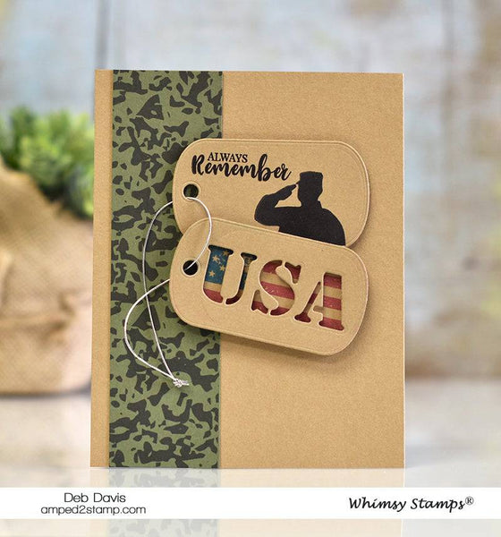 Military Camo Background Rubber Cling Stamp - Whimsy Stamps
