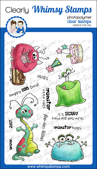 **NEW Monster Birthday Clear Stamps - Whimsy Stamps