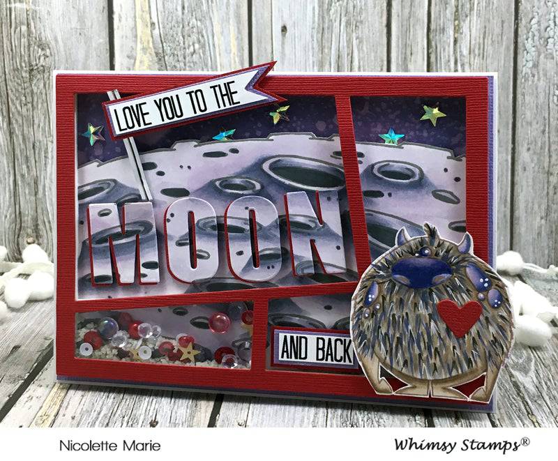 Moon Background Rubber Cling Stamp - Whimsy Stamps