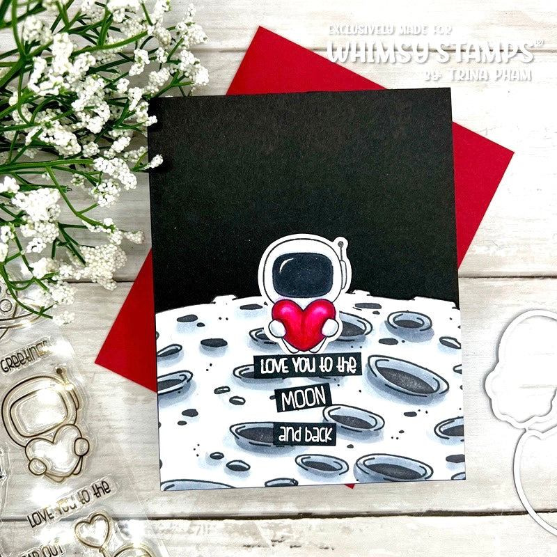 Moon Background Rubber Cling Stamp - Whimsy Stamps