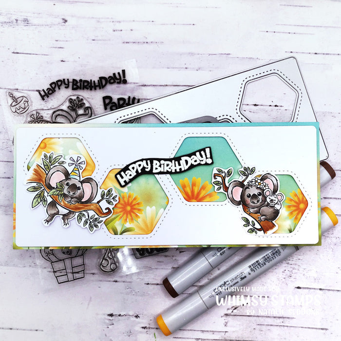 **NEW Koala Birthday Clear Stamps - Whimsy Stamps