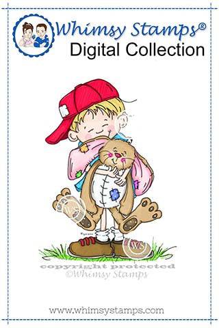 Noah and His Bunny Bandit - Digital Stamp - Whimsy Stamps