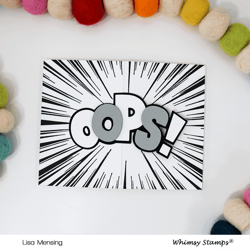Oops Word and Shadow Die Set - Whimsy Stamps