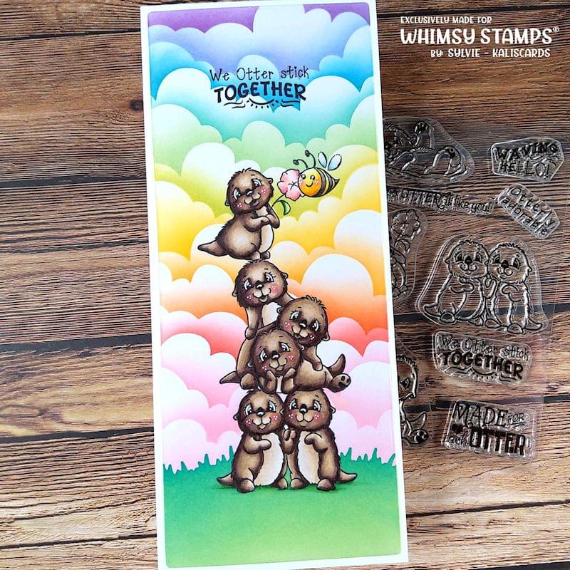 **NEW Otter Variety 2 Clear Stamps - Whimsy Stamps