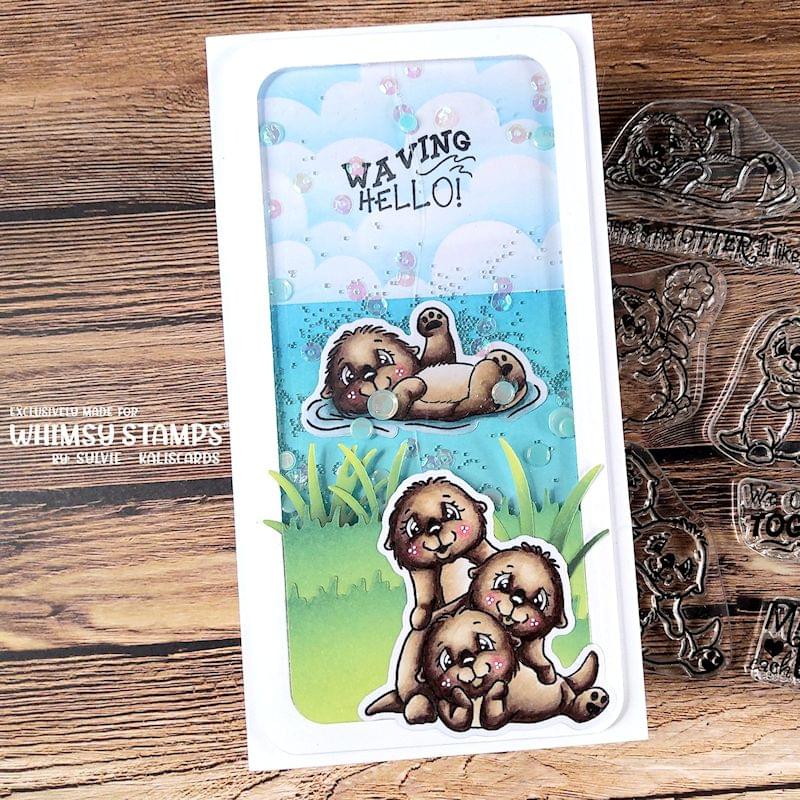 **NEW Otter Variety 2 Clear Stamps - Whimsy Stamps