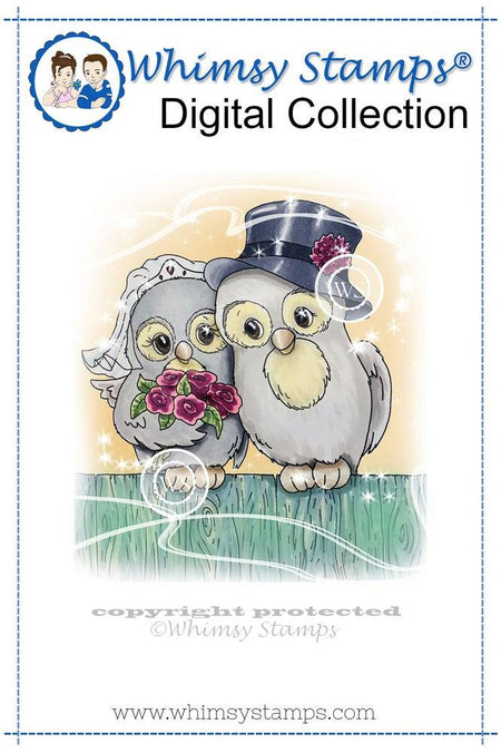 Owl Wedding - Digital Stamp - Whimsy Stamps