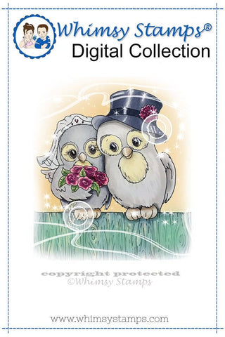 Owl Wedding - Digital Stamp - Whimsy Stamps