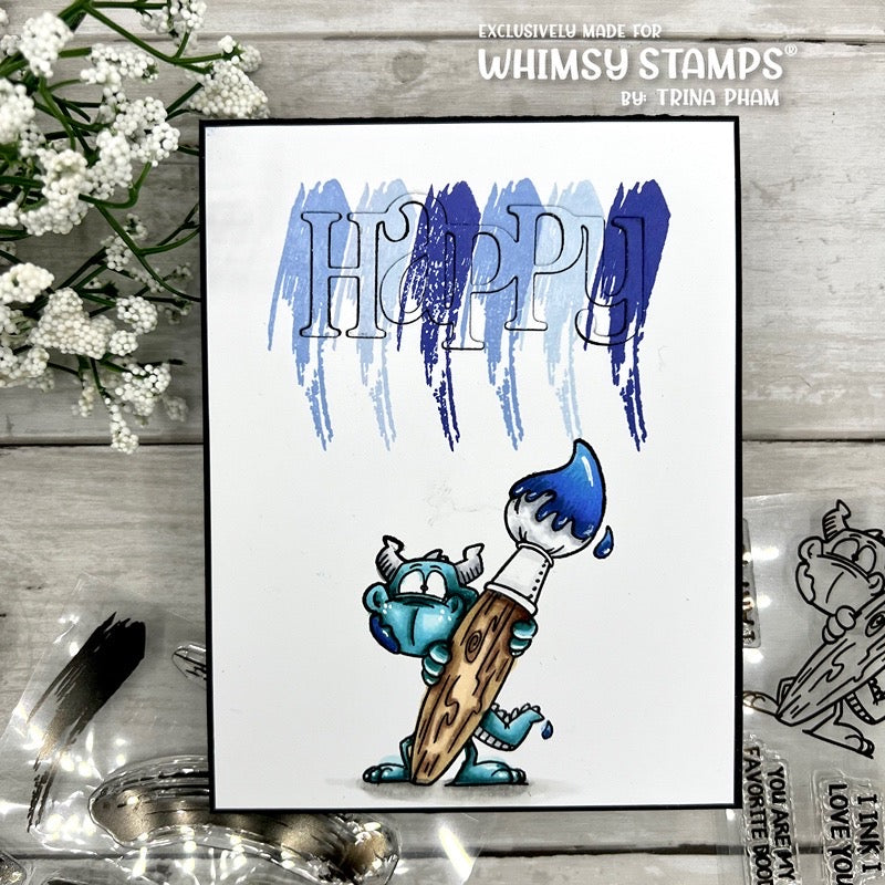 **NEW Paint Brush Strokes Clear Stamps - Whimsy Stamps