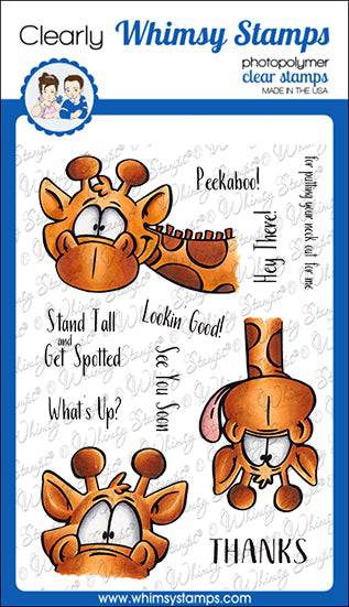 Giraffes Peeking Clear Stamps - Whimsy Stamps