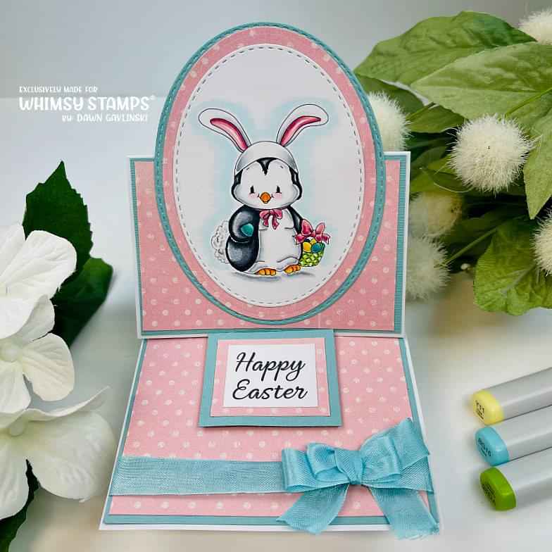 Penguin Easter Bunny - Digital Stamp
