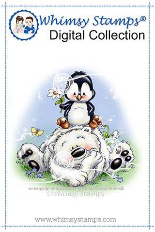 Penguin and Bear - Digital Stamp - Whimsy Stamps