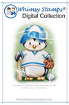 Penguin Baseball Player - Digital Stamp - Whimsy Stamps