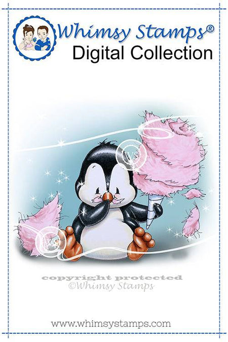 Penguin Candy Floss - Digital Stamp - Whimsy Stamps