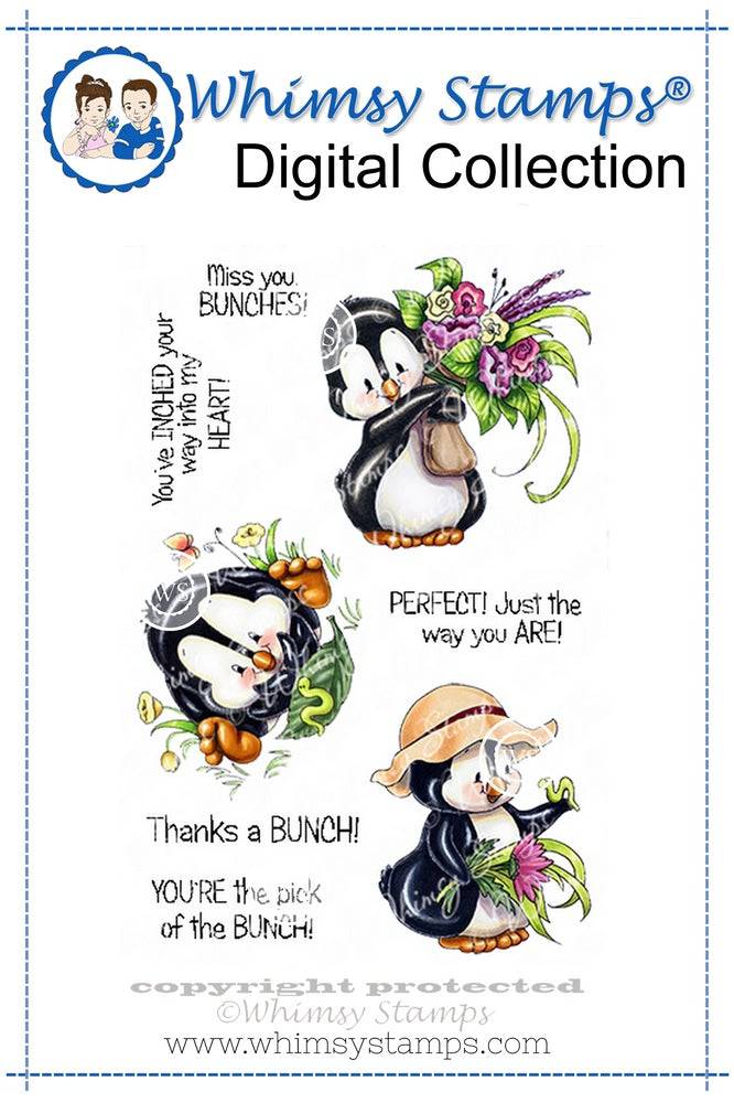 Penguin Gardener - Digital Stamp - Whimsy Stamps