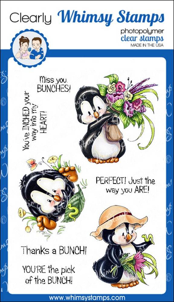 Penguin Gardener Clear Stamps - Whimsy Stamps