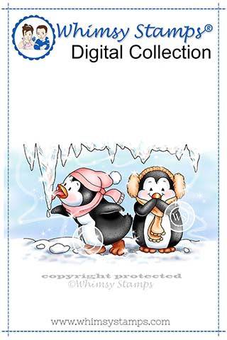 Penguin Oops! - Digital Stamp - Whimsy Stamps