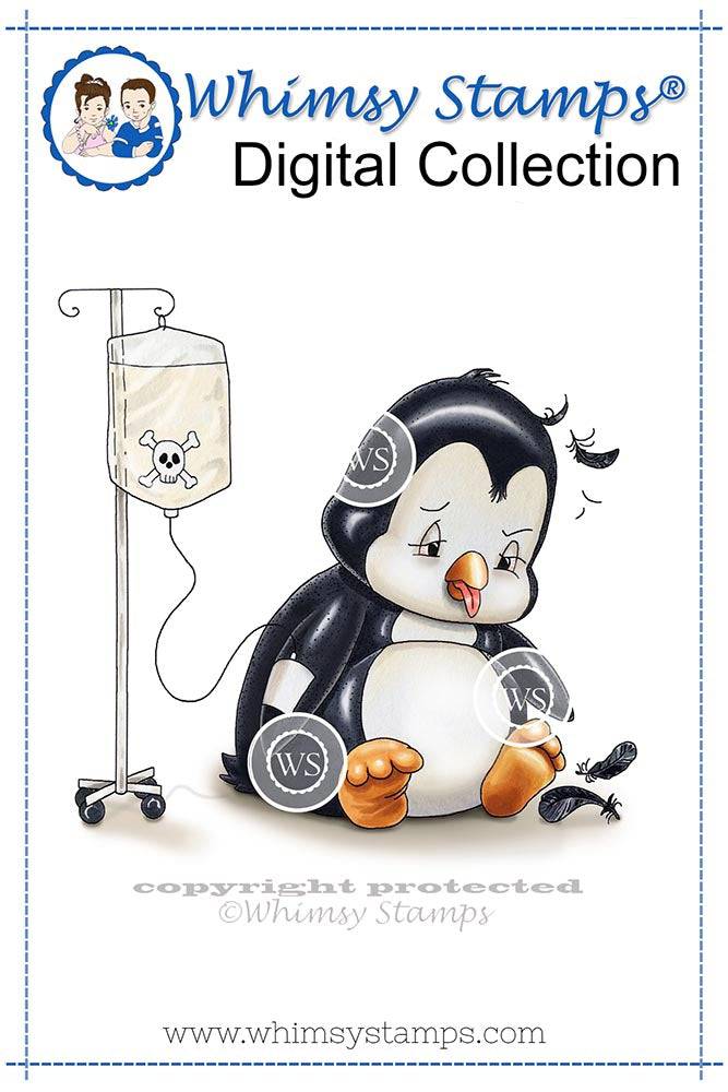 Penguin Ray - Digital Stamp - Whimsy Stamps