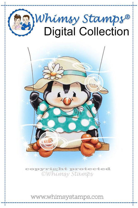 Penguin Swings - Digital Stamp - Whimsy Stamps