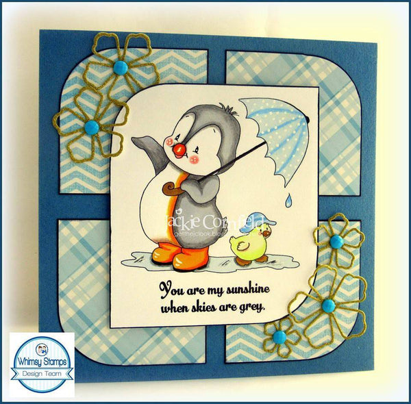 Penguin's Rainy Day - Digital Stamp - Whimsy Stamps