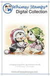 Penguins Under the Mistletoe - Digital Stamp - Whimsy Stamps