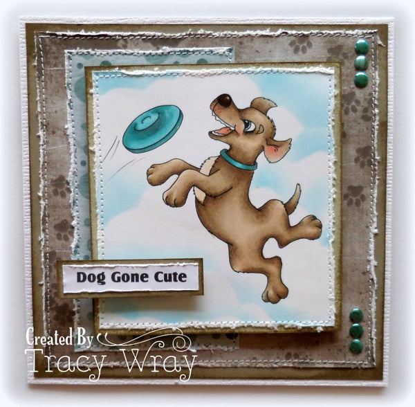 Frisbee Dog - Digital Stamp - Whimsy Stamps