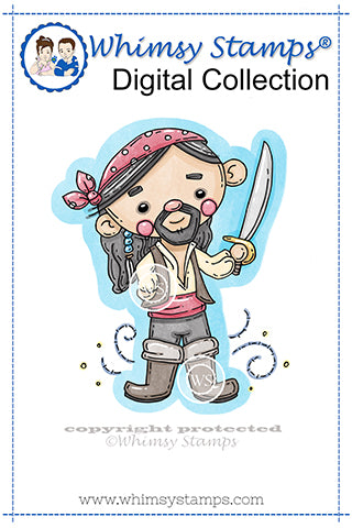 Pirate Johnny - Digital Stamp - Whimsy Stamps