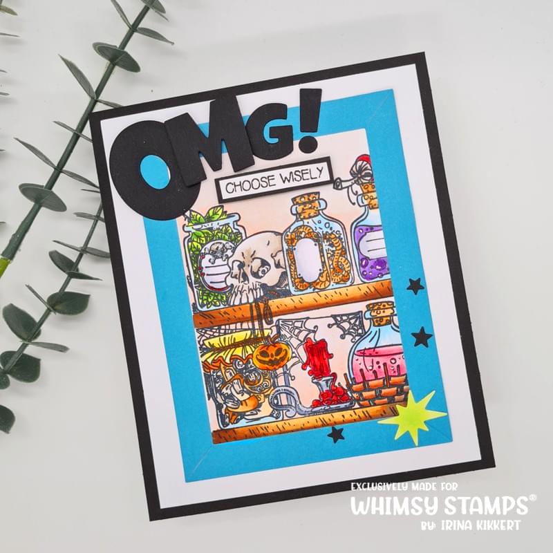 **NEW Potions Cupboard Rubber Cling Stamp - Whimsy Stamps