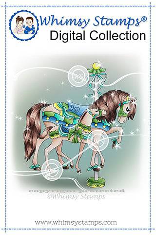 Carousel Horse Proud Momma - Digital Stamp - Whimsy Stamps