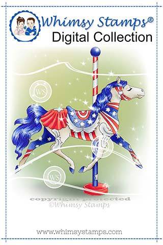 Carousel Horse Proud to Be - Digital Stamp - Whimsy Stamps