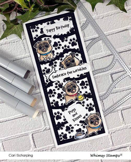 Slimline Paper Pack - Black and White Dog - Whimsy Stamps