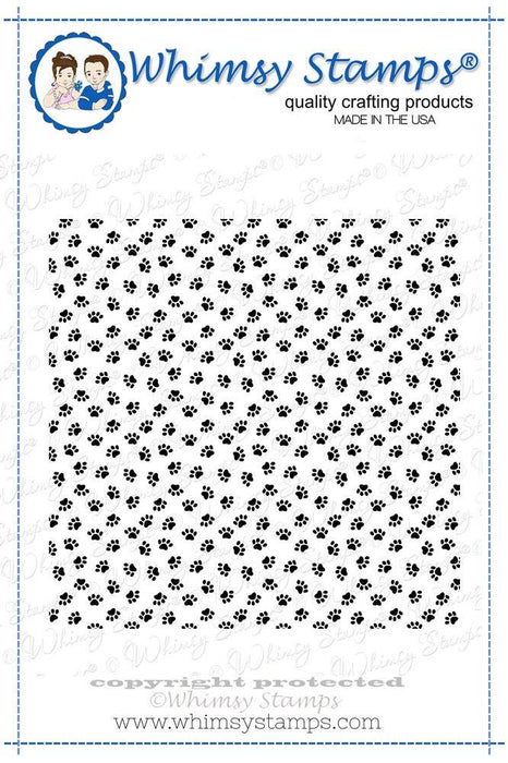 Puppy Paws Background Rubber Cling Stamp - Whimsy Stamps
