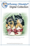 Pups in a Basket - Digital Stamp - Whimsy Stamps