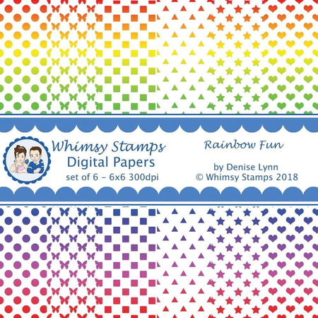 Rainbow Fun Papers - Digital Papers - Whimsy Stamps