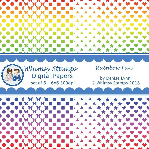 Rainbow Fun Papers - Digital Papers - Whimsy Stamps