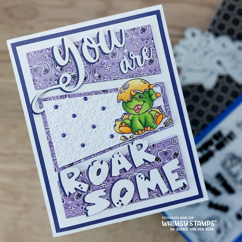 Roar, Stomp, and Chomp Clear Stamps - Whimsy Stamps