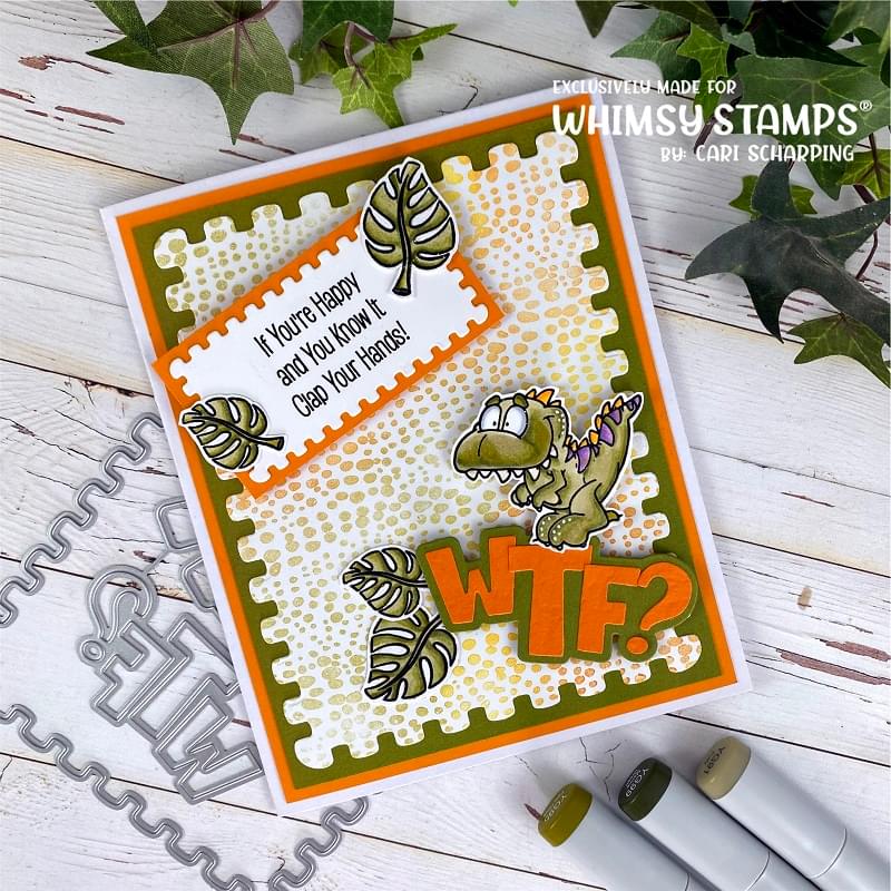 **NEW Roarsome Skin Background Rubber Cling Stamp - Whimsy Stamps