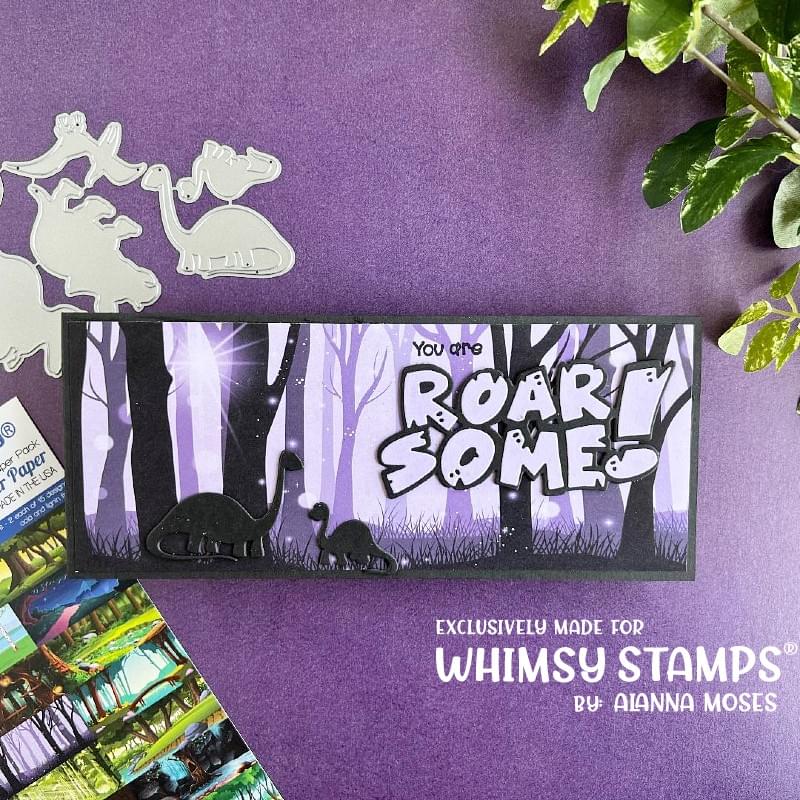 **NEW Roarsome Word and Shadow Die Set - Whimsy Stamps