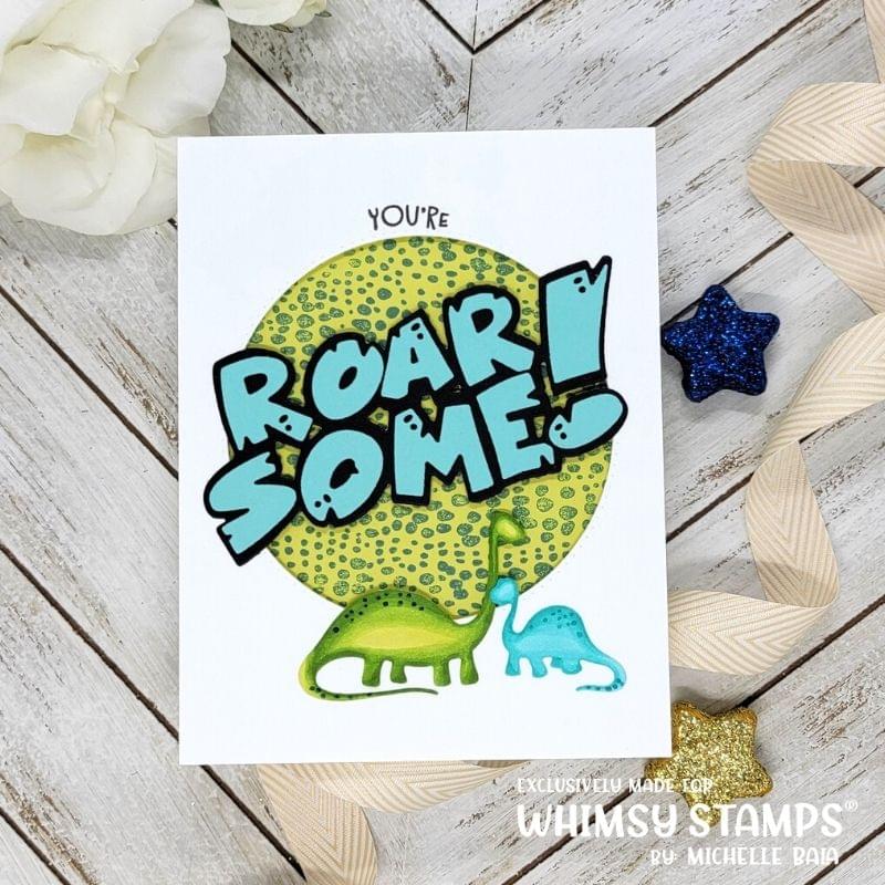 **NEW Roarsome Word and Shadow Die Set - Whimsy Stamps