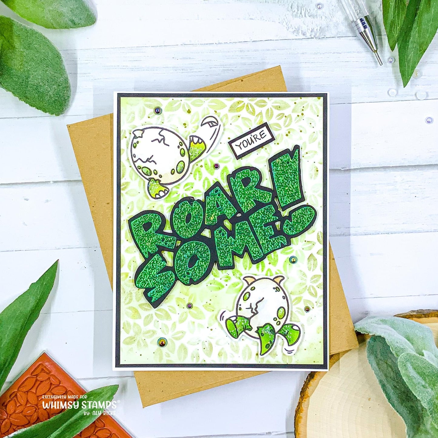 **NEW Roarsome Word and Shadow Die Set - Whimsy Stamps