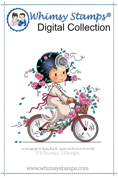 Rose's Bike Ride - Digital Stamp - Whimsy Stamps