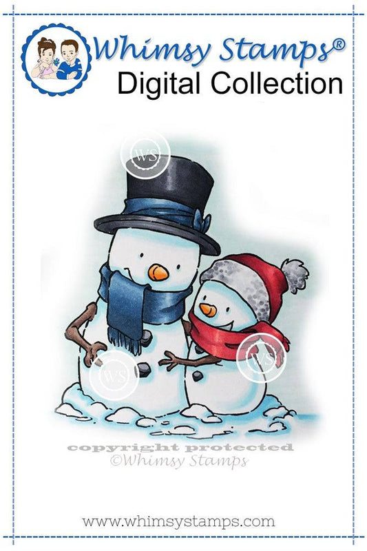 Snow Couple - Digital Stamp - Whimsy Stamps